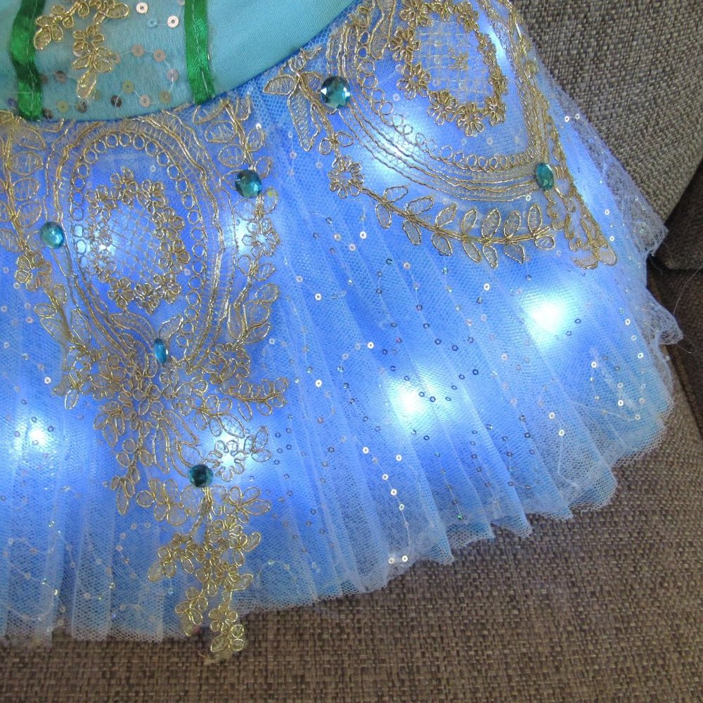 Ballet Platter Tutu LED Light Professional Dance Outfit Girls Size 130 Large - Picture 9 of 12